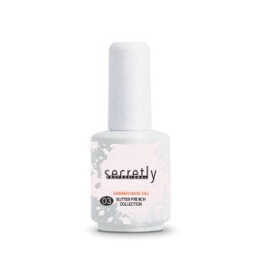 Βάση ημιμόνιμου βερνικιού  SECRETLY Glitter Rubber Base Gel French Collection #3 15 ml