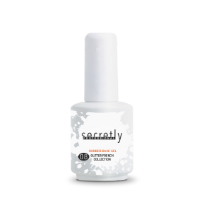 Βάση ημιμόνιμου βερνικιού  SECRETLY Glitter Rubber Base Gel French Collection #8 15 ml