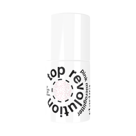 Top coat ημιμόνιμου βερνικιού Revolution PINK MICROGLITTER 14ml