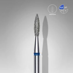 Διαμαντόφρεζα EC Pointed "Flame" μπλε head diameter 2.1mm working part 8.0mm