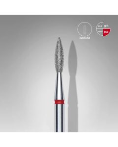 Διαμαντόφρεζα EC "Flame" κόκκινη head 1.0mm head diameter 2.1mm working part 8.0mm