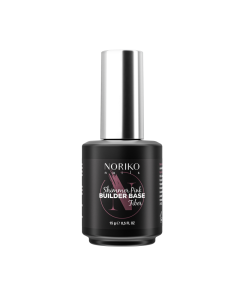 Βάση ημιμόνιμου βερνικιού Noriko Nails Builder Base Shimmer Pink Fiber 15ml