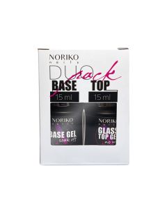Σετ βάση και top coat για ημιμόνιμο βερνίκι NORIKO Nails DUO Base and Glass Top Gel 15ml