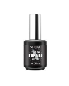Top Coat ημιμόνιμου βερνικιού Noriko Nails Flash Silver Top Gel 15ml