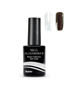 Top Coat ημιμόνιμου βερνικιού ALEXANDRA`S PROLINE Illusion Collection Top Coat Aurora 14ml