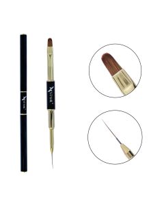 Διπλό πινέλο gel & nail art XSTAHL Dual Brush Gel Liner Natural Hair Ultimate Series
