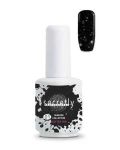 Top coat ημιμόνιμου βερνικιού SECRETLY PROFESSIONAL Shimmer Collection Glitter Top Coat 1 15 ml