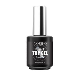 Top Coat ημιμόνιμου βερνικιού Noriko Nails Flash Silver Top Gel 15ml