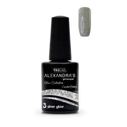 Ημιμόνιμο βερνίκι ALEXANDRA'S PROLINE Limited Edition Glow Collection #3 Silver Glow